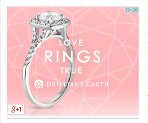 Advertisement for an engagement ring